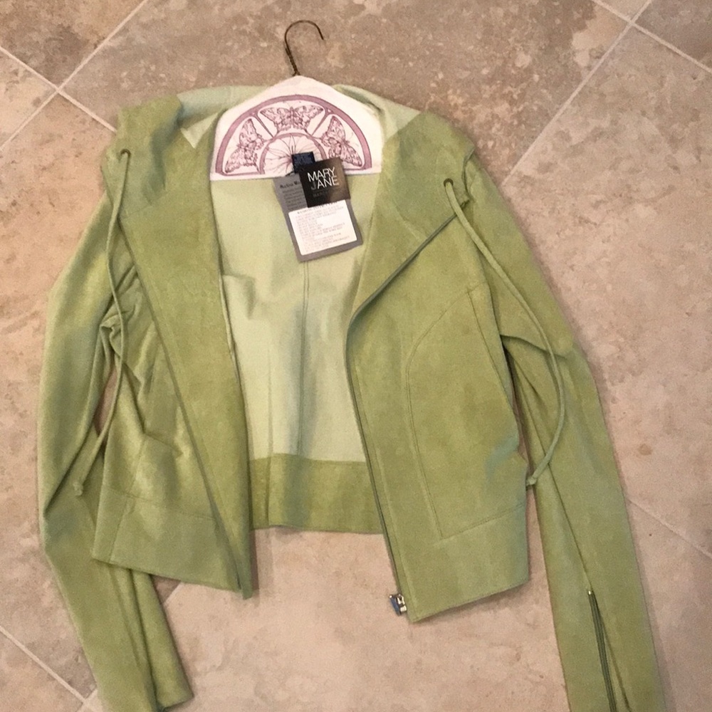 Green washable suede hoodie